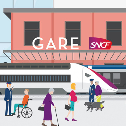 Gare accessible ux personnes à mobilité réduite